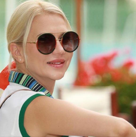 New - 💯 Original GUCCI Green Gradient Round Ladies Sunglasses GG0061S 003 - Picture 11 of 16